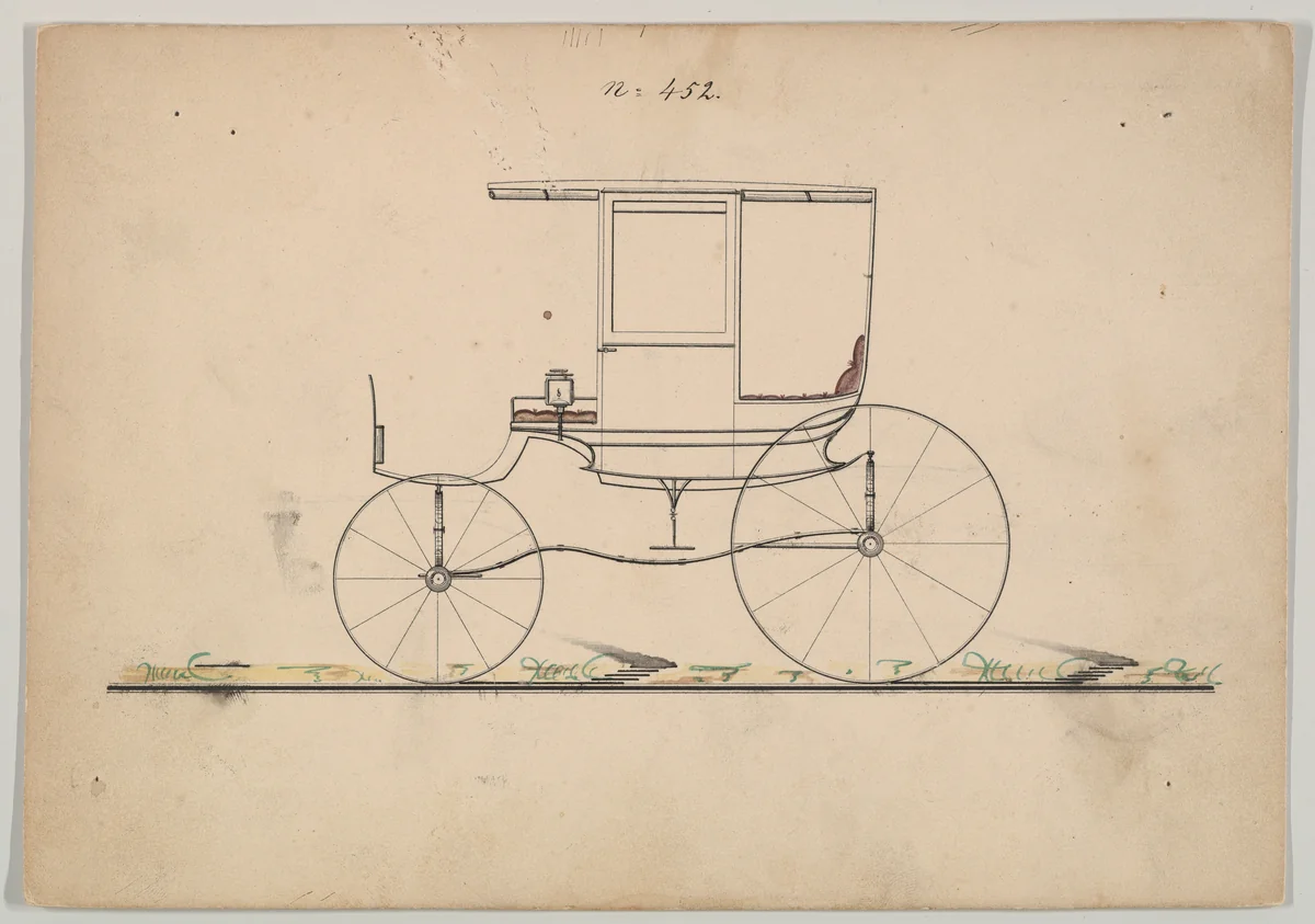 Design for Rockaway, no. 452 by Brewster & Co., drawing, 1860