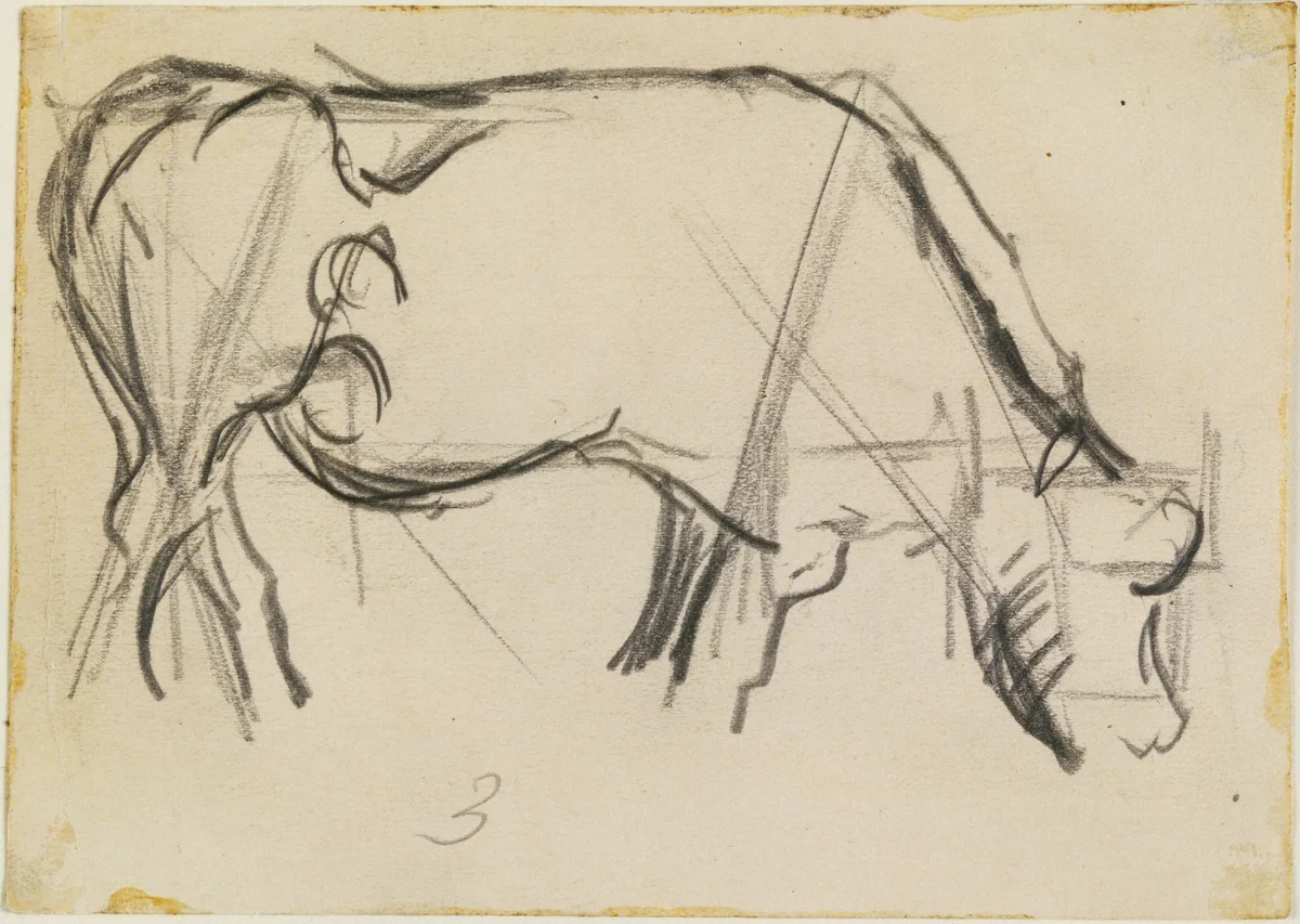 Study for Composition (The Cow) by Theo van Doesburg, drawing, 1917