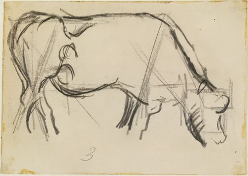 Study for Composition (The Cow) by Theo van Doesburg, drawing, 1917