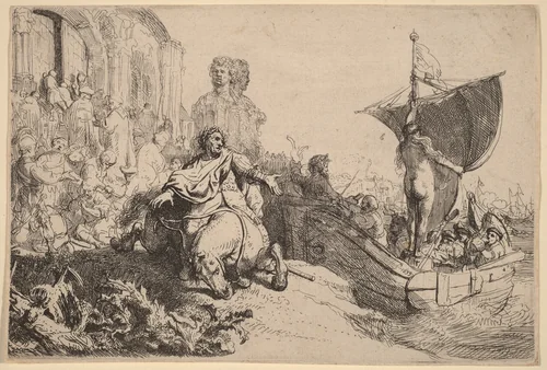 The Ship of Fortune by Rembrandt van Rijn, print, 1633