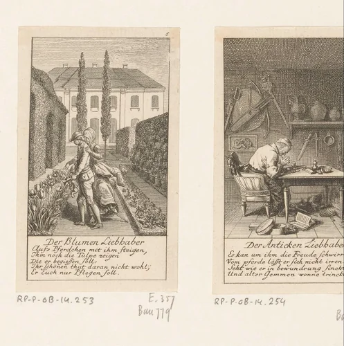 Liefhebber van tuinieren by Daniel Nikolaus Chodowiecki, print, 1780