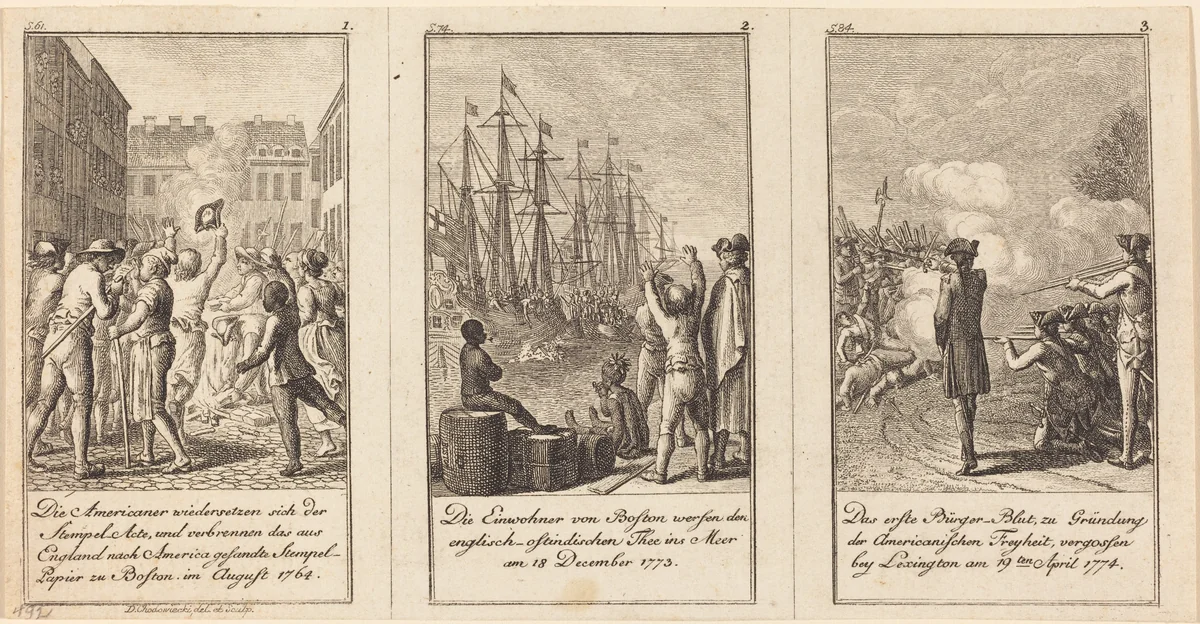 The History of the United States by Daniel Nikolaus Chodowiecki, print, 1783-1784