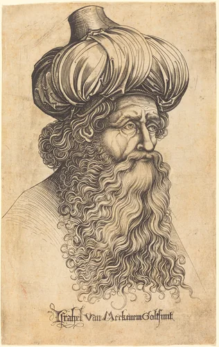 Head of an Aged Man by Israhel van Meckenem, print, 1480-1490