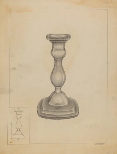 Candlestick by Milton Grubstein, index of american design, 1936