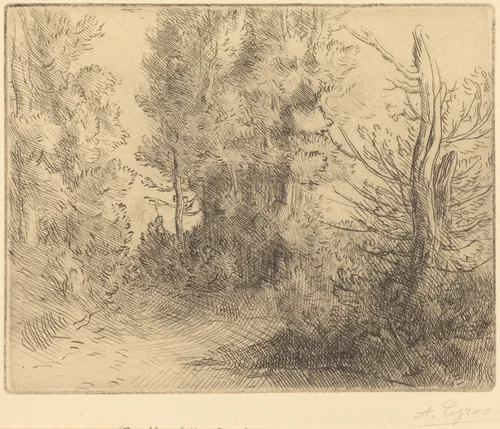 Landscape: Near Chailleux (Paysage: Pres Chailleux) by Alphonse Legros, print, 1837-1911