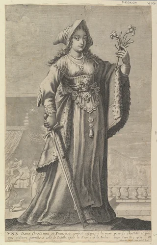 A French Christian Woman (Une Dame Chrétienne et Française) by Gilles Rousselet, print, 1647