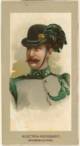 Sharpshooter, Austria-Hungary, from the Military Uniforms series (T182) issued by Abdul Cigarettes by Abdul Cigarettes, print, 1881