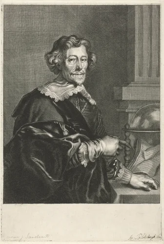 Portret van Pieter Corneliszoon Hooft by Abraham Bloteling, print, 1655-1690