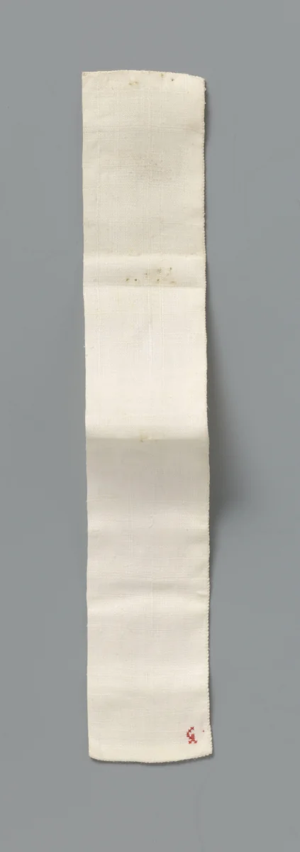 Doek, lap of windsel van linnen, dubbelgevouwen en vastgenaaid by anonymous, other, 1650-1700