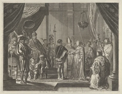 Plate 7: The Marriage of Francisco I de Medici and Johanna of Austria, from Caspar Barlaeus, "Medicea Hospes" by Pieter Nolpe, print, 1638