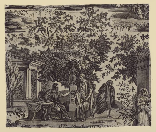 Achille reconnu par Ullysse (Achilles Recognized by Ulysses) (Furnishing Fabric) by Favre-Petitpierre et Cie., textile, 1810-1825