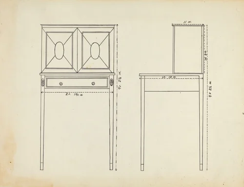 Plan for Rendering by American 20th Century, index of american design, 1953