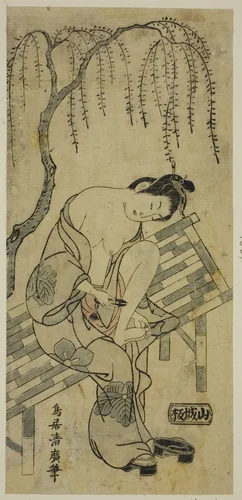 Trimming Her Nails by Torii Kiyohiro, print, 1750-1760
