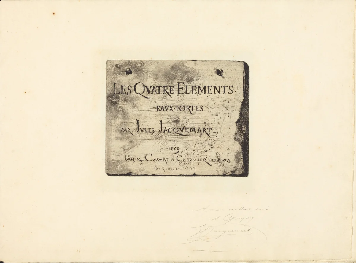 Title Page by Jules Ferdinand Jacquemart, portfolio, 1863