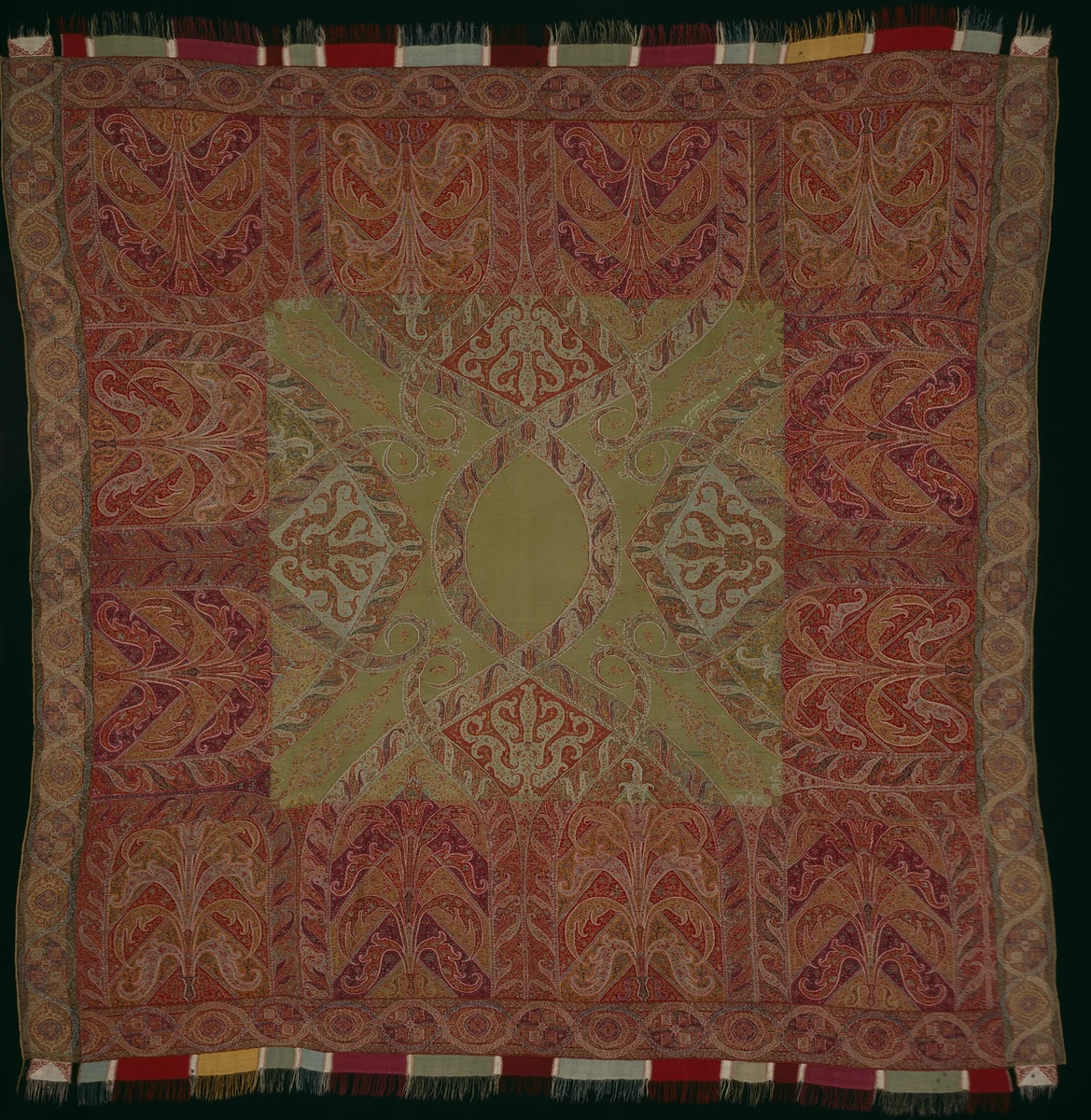 Square Shawl by India, textile, 1840-1845