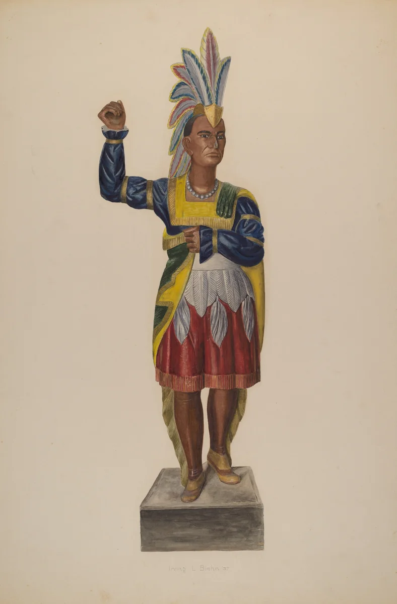 Cigar Store Indian by Irving L. Biehn, index of american design, 1937