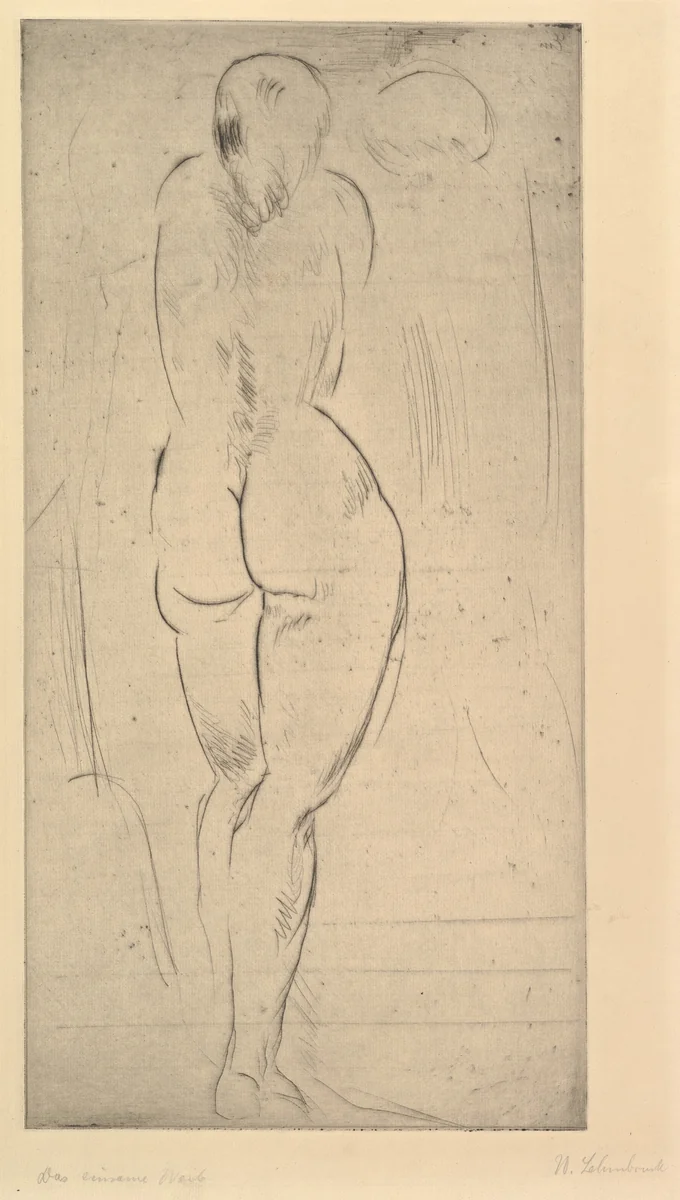 The Solitary Woman (Das einsame Weib) by Wilhelm Lehmbruck, print, 1914