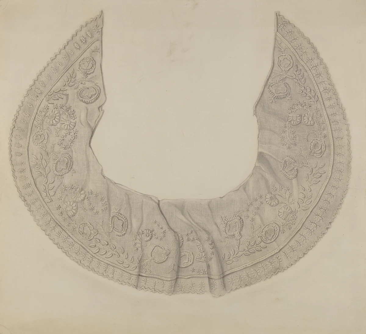 Embroidered Lace Collar by Thomas O'Connor, index of american design, 1935-1942