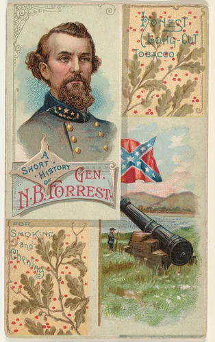A Short History of General N. B. Forrest, from the Histories of Generals series (N114) issued by W. Duke, Sons & Co. to promote Honest Long Cut Smoking and Chewing Tobacco by W. Duke, Sons & Co., print, 1888