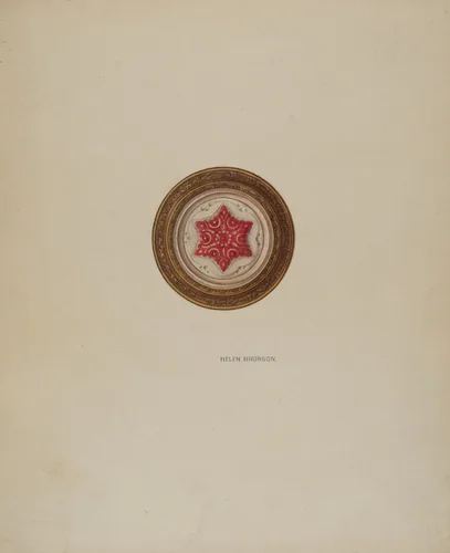 Mirror Support - Red Six Point Star by Helen Bronson, index of american design, 1941