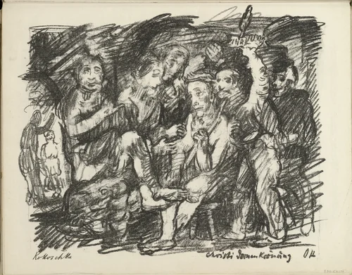 Christ Crowned with Thorns (Christi Dornenkrönung) (plate, folio 19 verso) from the periodical Der Bildermann, vol. 1, no. 9 (Aug 1916) by Oskar Kokoschka, periodical, 1916