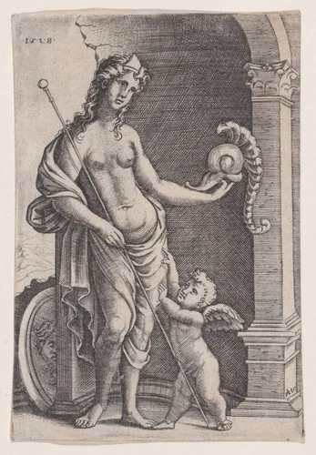 The Love of Glory by Agostino Veneziano, print, 1528