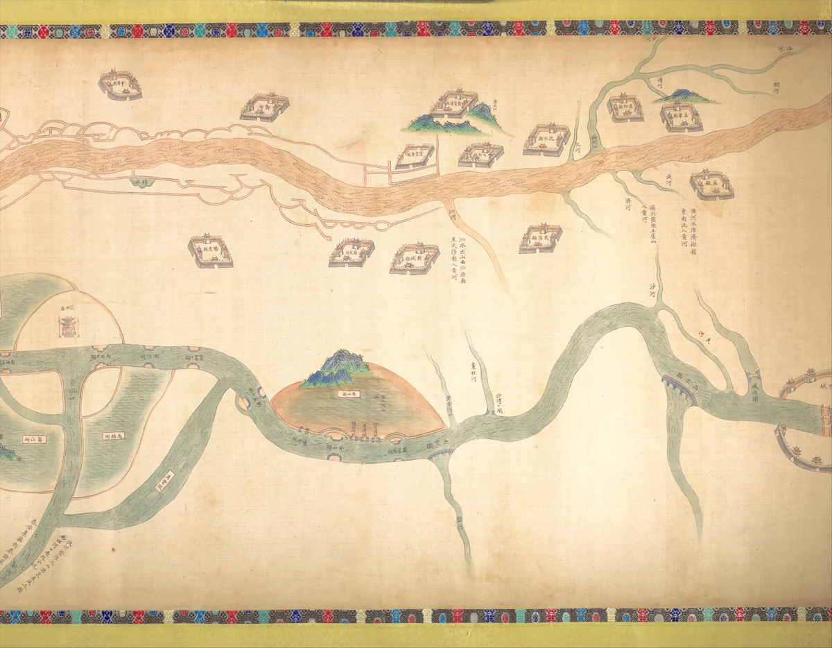 Map of the Grand Canal from Beijing to the Yangzi River by Unidentified Artist, painting, 1767-1833