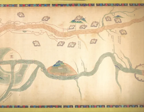 Map of the Grand Canal from Beijing to the Yangzi River by Unidentified Artist, painting, 1767-1833