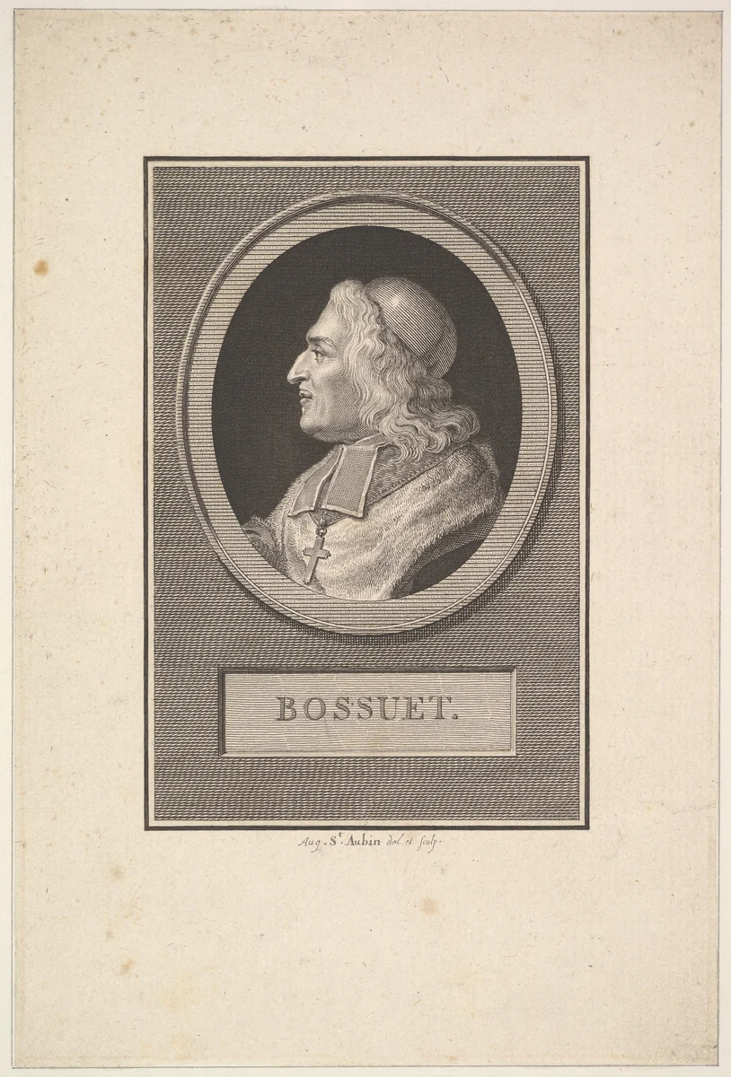 Portrait of Bossuet by Augustin de Saint-Aubin, print, 1803