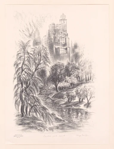 Central Park South by Chuzo Tamotzu, print, 1935-1943