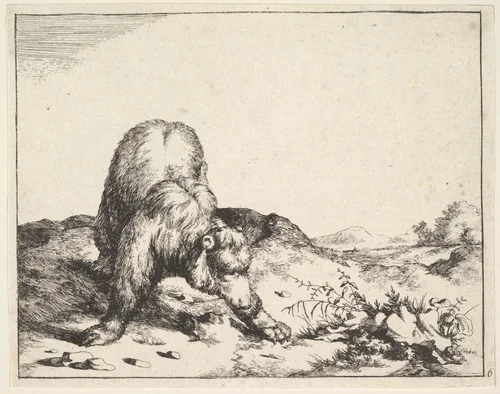 Plate from "The Set of The Bears" by Marcus de Bye, print, 1659-1669