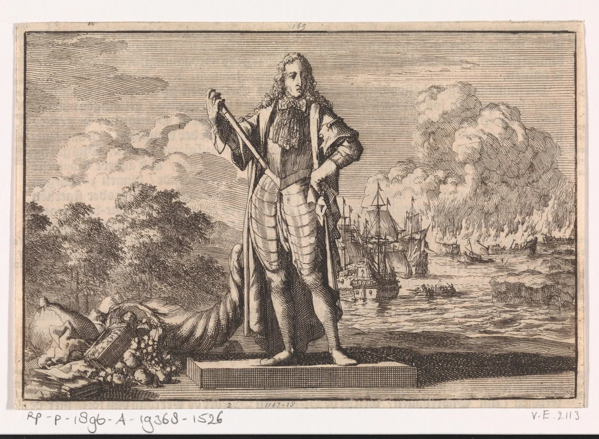 Schilderij ter ere van Cornelis de Witt, 1668 by Jan Luyken, print, 1698