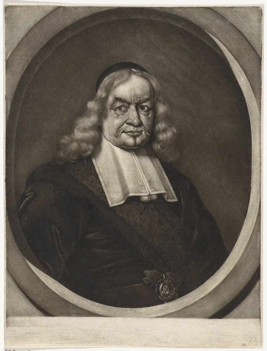 Portret van Ernst Ludwig Aveman by Pieter Schenk, print, 1689-1713
