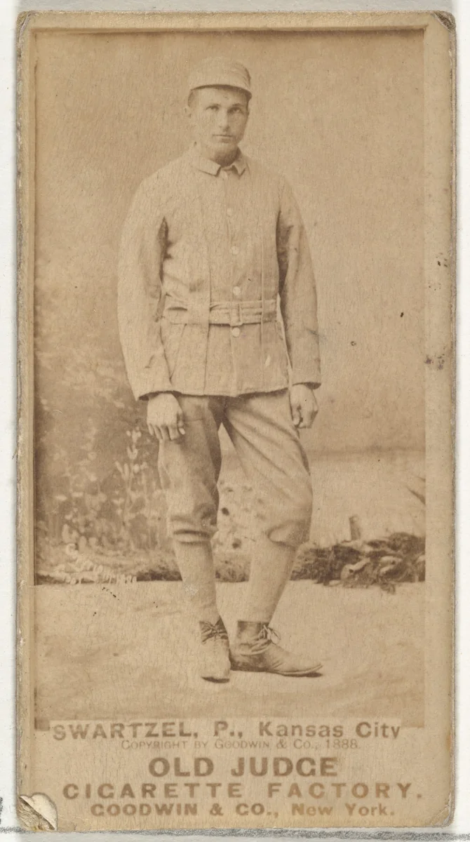 Parke B. Swartzel, Pitcher, Kansas City Cowboys, from the Old Judge series (N172) for Old Judge Cigarettes by Goodwin & Company, photograph, 1888