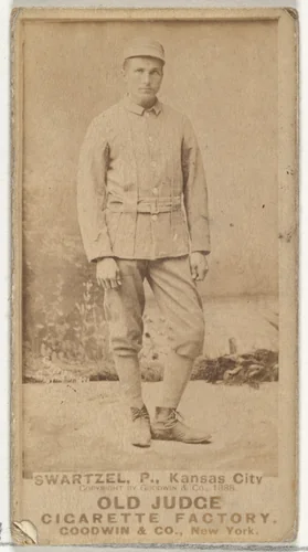 Parke B. Swartzel, Pitcher, Kansas City Cowboys, from the Old Judge series (N172) for Old Judge Cigarettes by Goodwin & Company, photograph, 1888