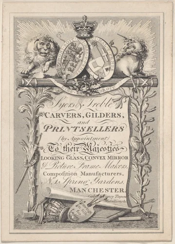 Trade Card for Syers & Treble, Carvers, Gilders, and Printsellers by anonymous, print, 1800-1900
