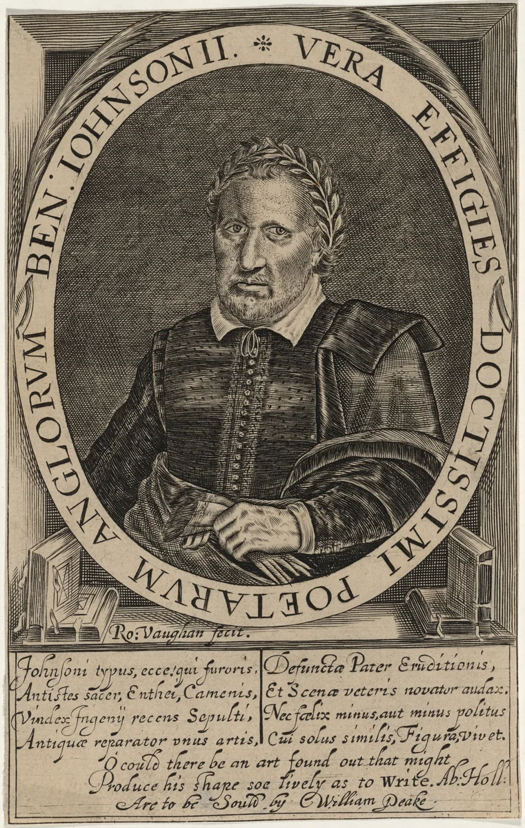 Ben Jonson by Robert Vaughan, print, 1630