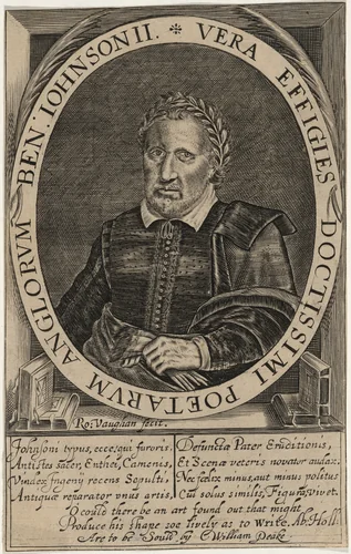Ben Jonson by Robert Vaughan, print, 1630