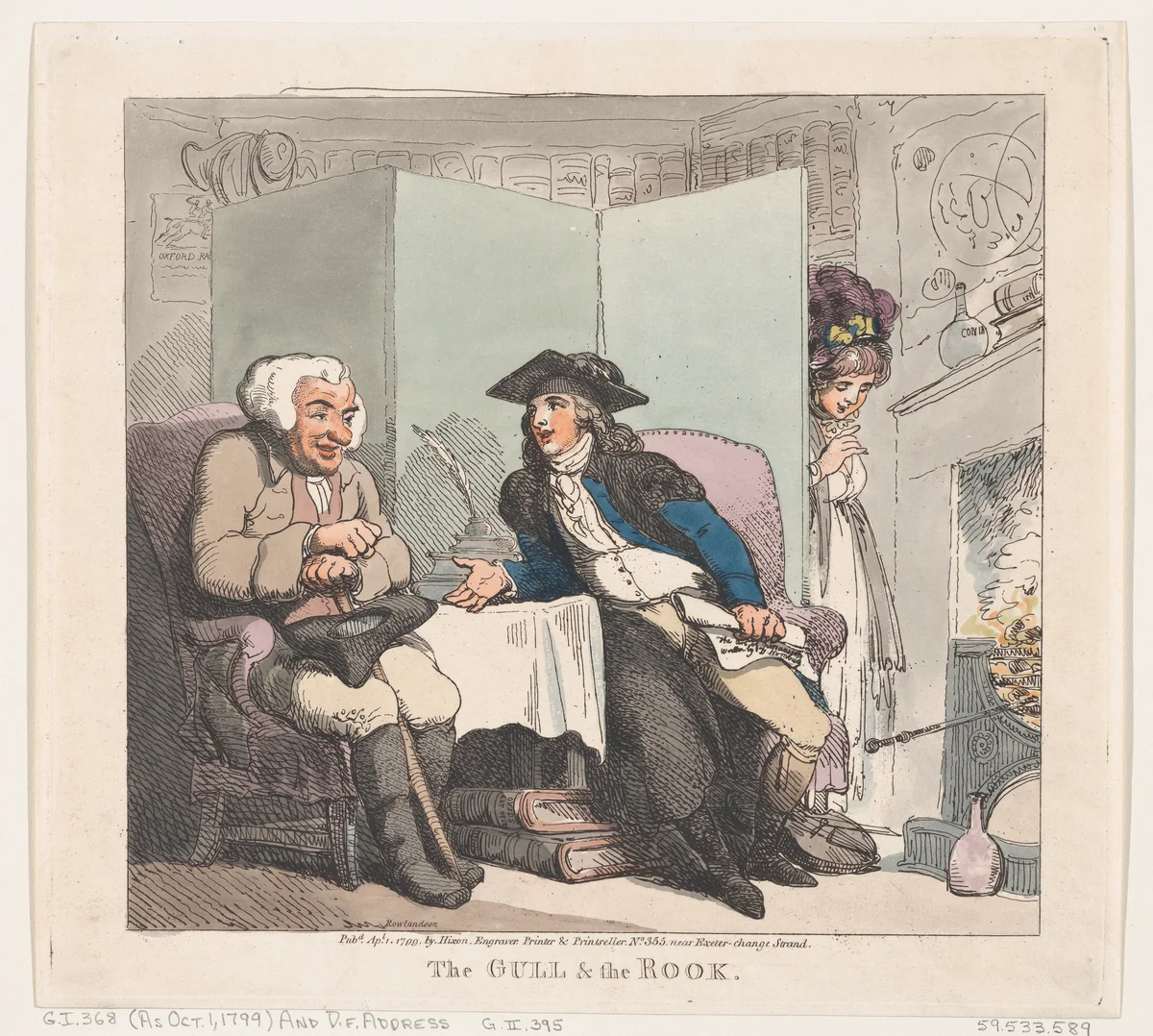 The Gull and the Rook by Thomas Rowlandson, print, 1799