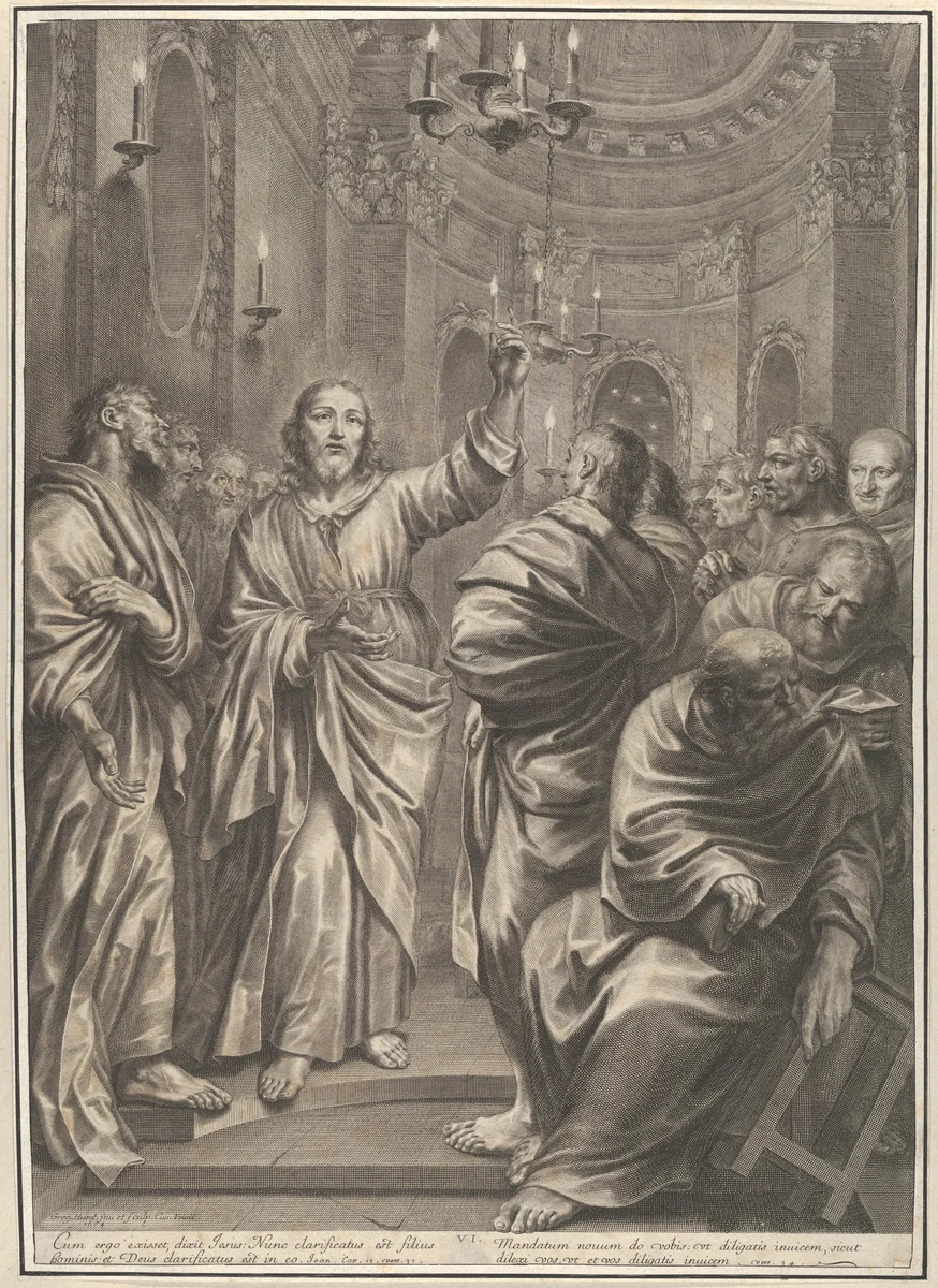 Christ Preaching to his Disciples, from The Passion of Christ, plate 6 by Grégoire Huret, print, 1664