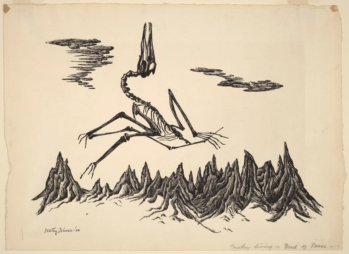 Country Living or Bird of Peace by Dorothy Dehner, drawing, 1946