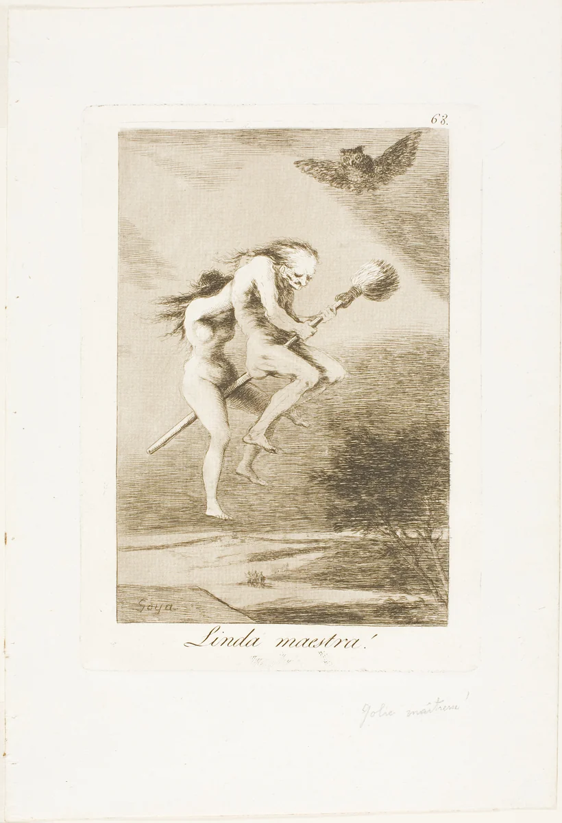 Pretty Teacher!, plate 68 from Los Caprichos by Francisco José de Goya, print, 1797-1799
