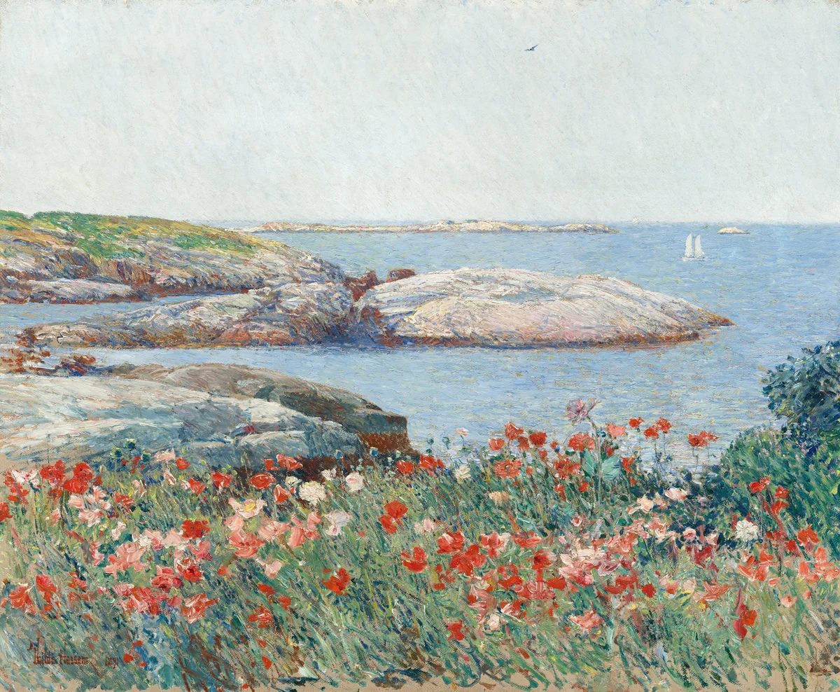 Poppies, Isles of Shoals by Childe Hassam, painting, 1891