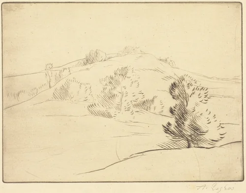 Small Hill (Le coteau) by Alphonse Legros, print, 1837-1911