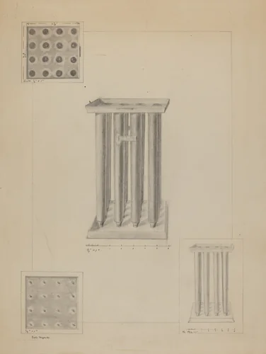 Candle Mold by Edith Magnette, index of american design, 1935-1942