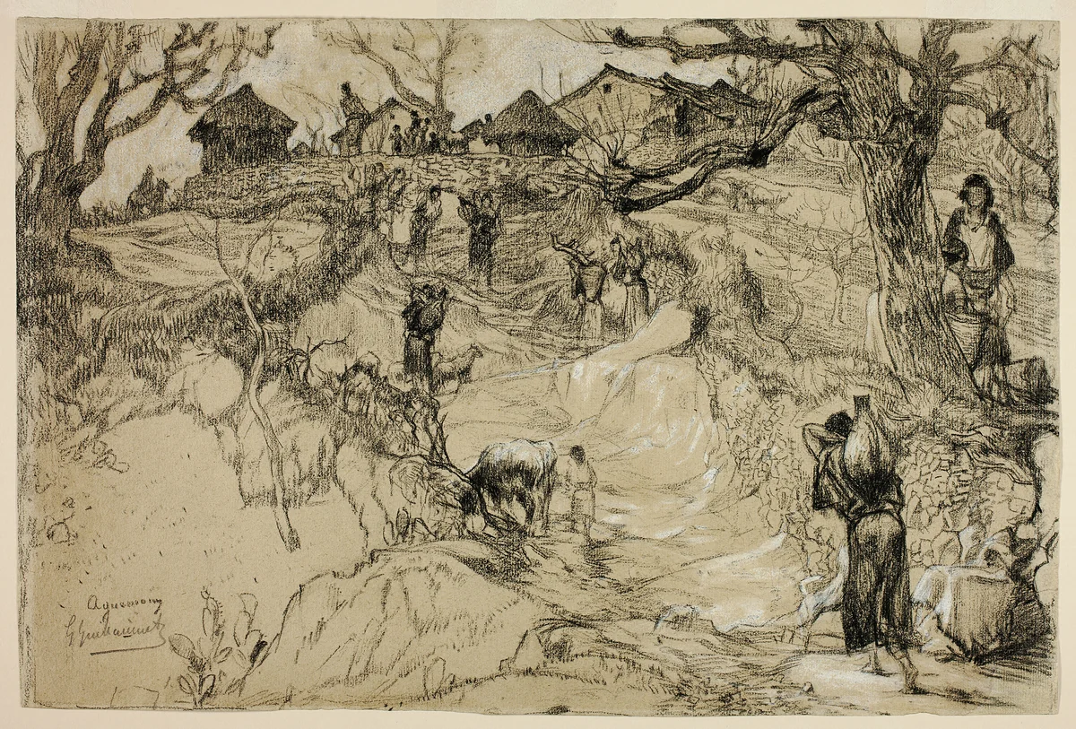 Aquemoun, Algeria by Gustave Guillaumet, drawing, 1860-1870