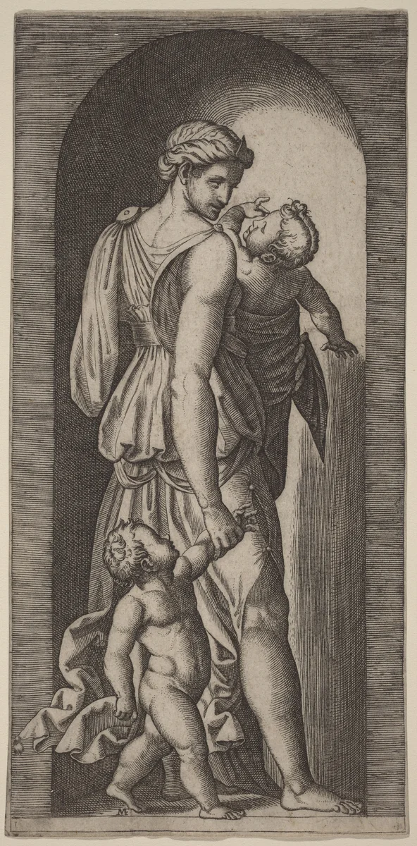Charity by Marcantonio Raimondi, print, 1510-1527