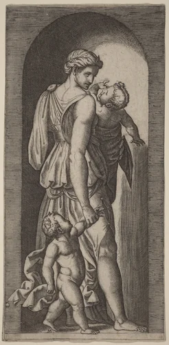 Charity by Marcantonio Raimondi, print, 1510-1527