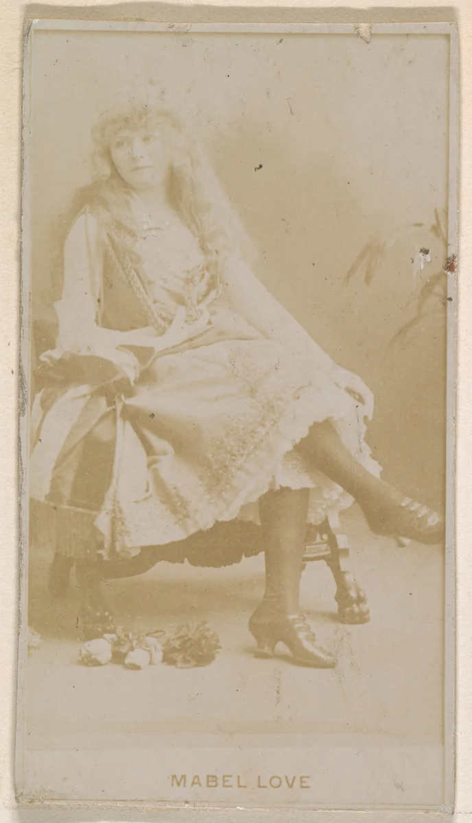 Miss Mabel Love, from the Actresses series (N245) issued by Kinney Brothers to promote Sweet Caporal Cigarettes by Kinney Brothers Tobacco Company, photograph, 1890