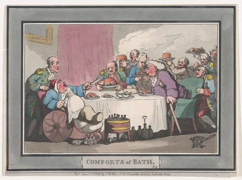 Comforts of Bath, Plate 9 by Thomas Rowlandson, print, 1798
